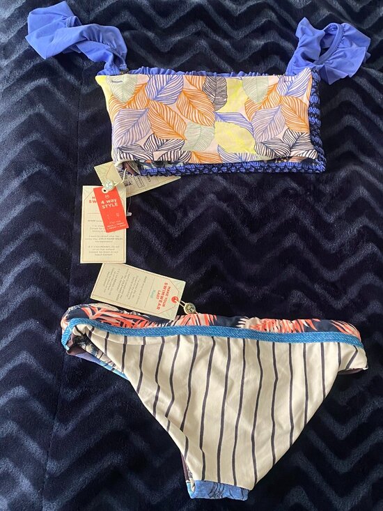 Maaji Blue Purple Floral Two-Piece Bikini size S - Picture 2 of 3